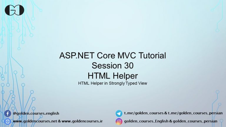 HTML Helper in ASPNET Core Part 3 - Session30