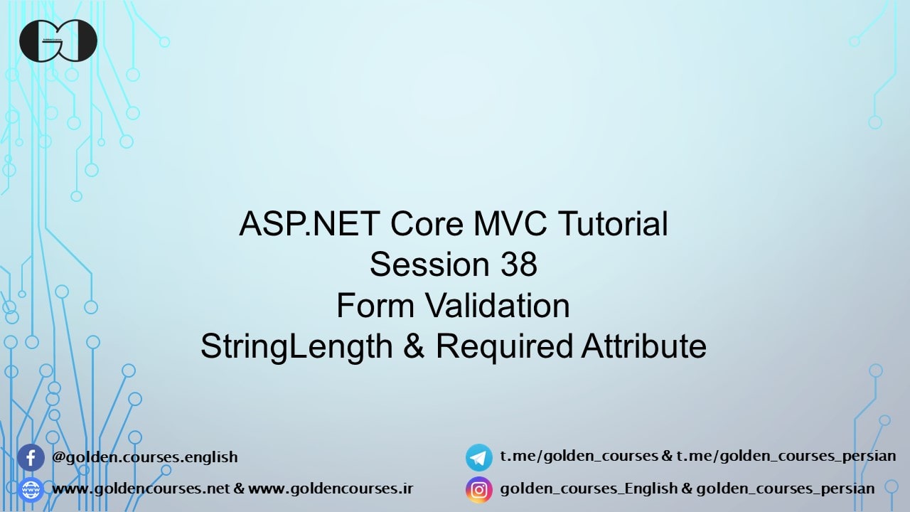 Form Validation - Required & StringLength Attribute - Session38-mi