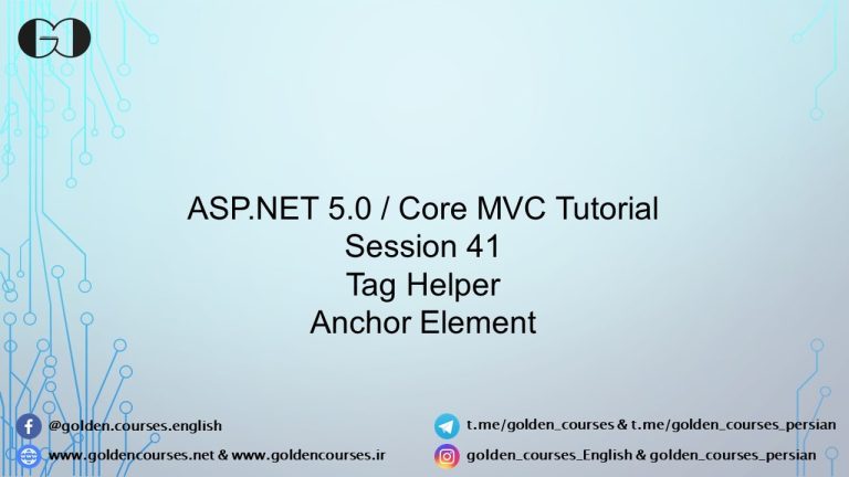 Tag Helpers - Anchor Element - Session 4