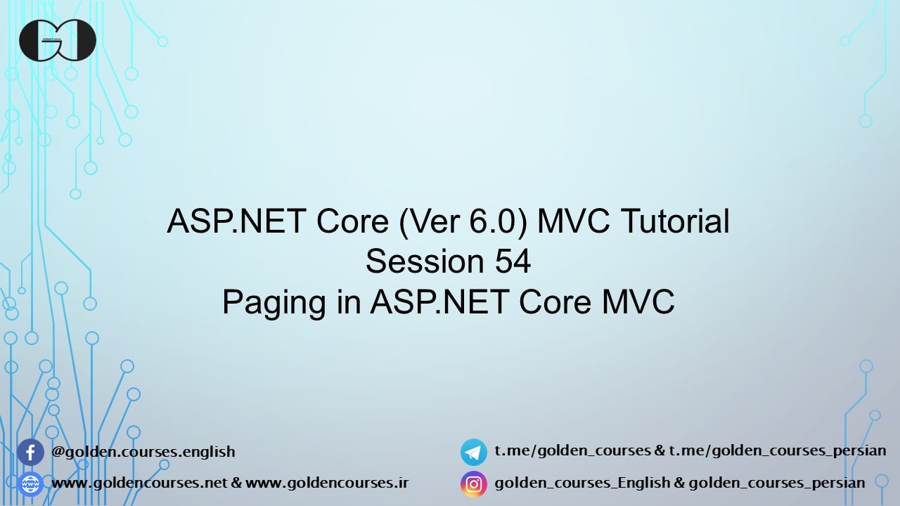 Paging in ASPNET Core - Session54